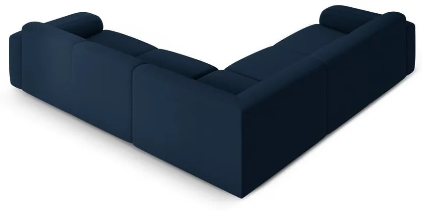 Colțar albastru închis cu tapițerie din țesătură bouclé (cu colț variabil/în formă de ”L”) Molino – Micadoni Home