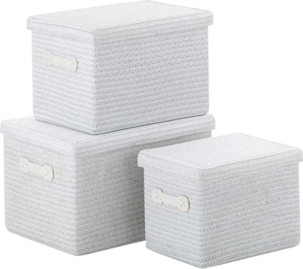 Set 3 piese coșuri de depozitare Kela, alb