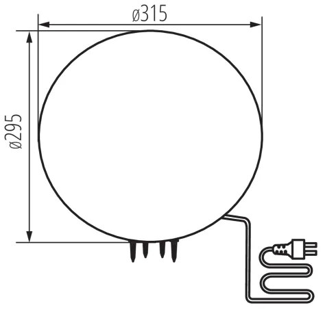 Kanlux 36590 - Lampă de exterior STONO, 1xE27/15W/230V, Ø 31,5 cm, IP65