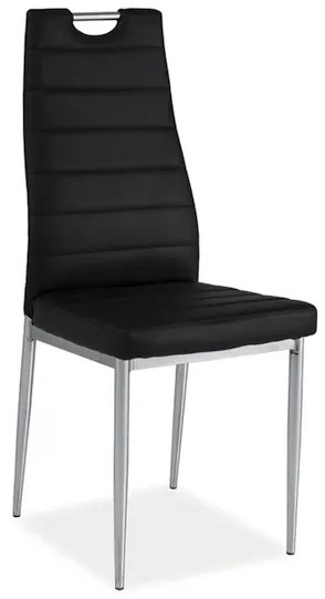 Scaun de sufragerie Harold (Negru + Cromat). 1050207