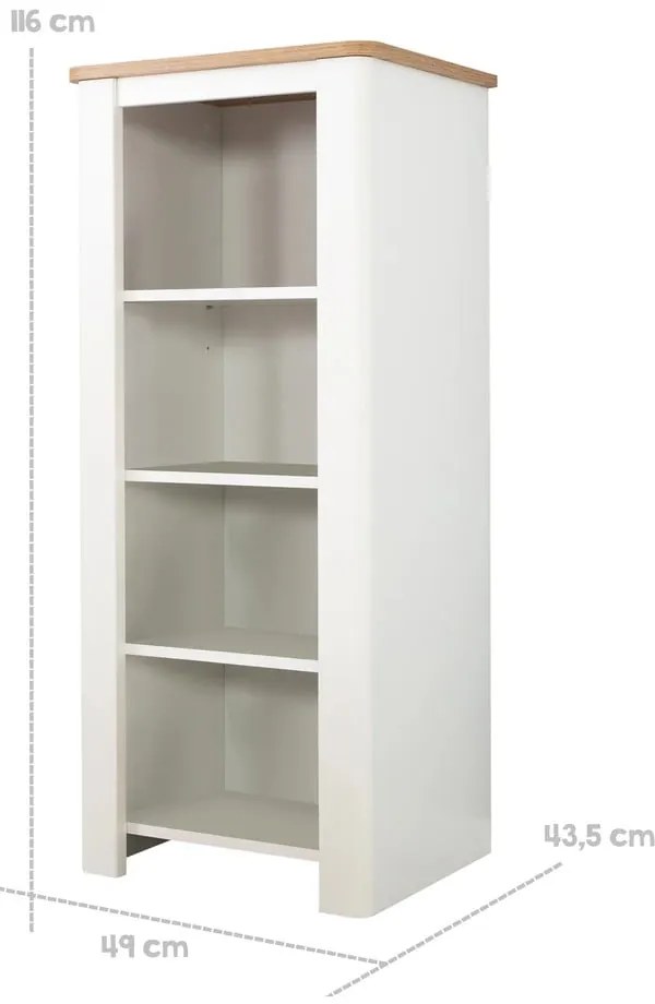 Bibliotecă pentru copii albă 49x116 cm Ava – Roba