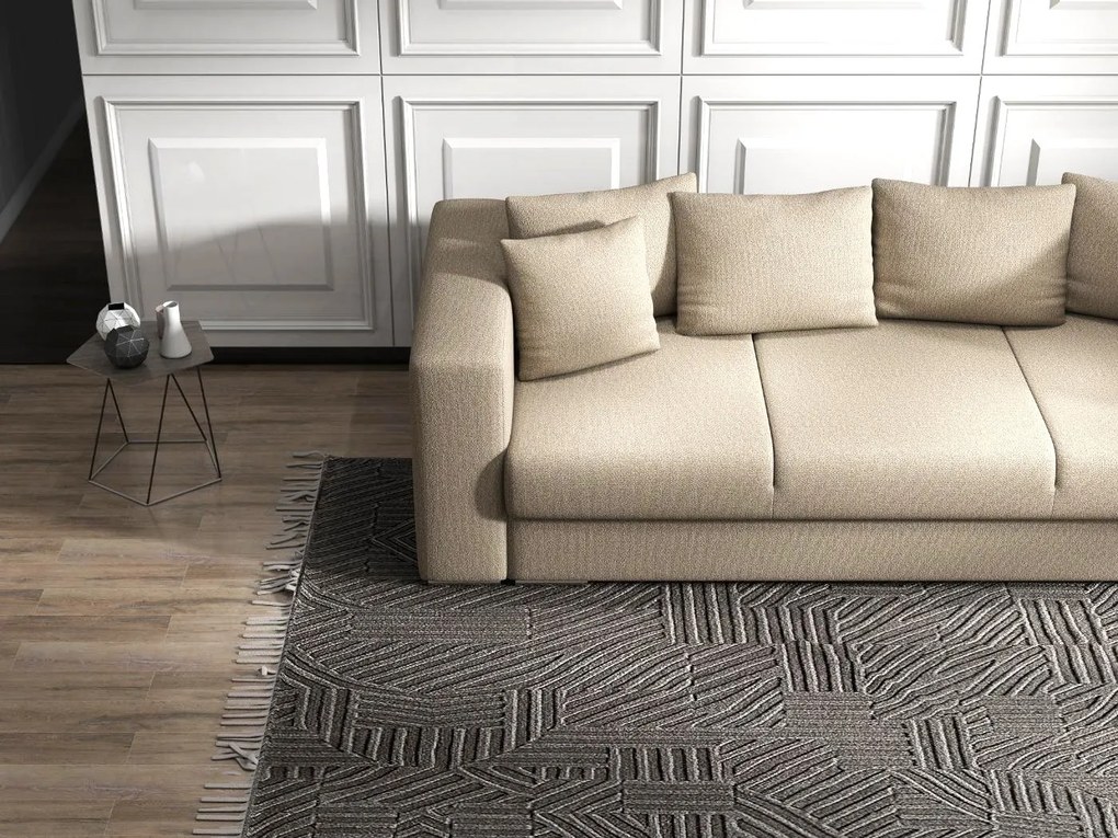 Canapea extensibilă dumonde cu ladă de depozitare si sezut confortabil din spuma high-density, Gloria Enjoy Camel 240x100 cm