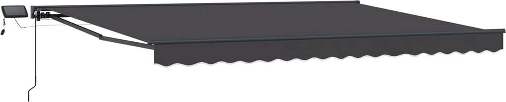 vidaXL Cadru manual de marchiză cu LED-uri Antracit 4 x 2 m