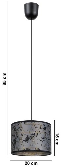 Lustră pe cablu REZO 1xE27/60W/230V gri