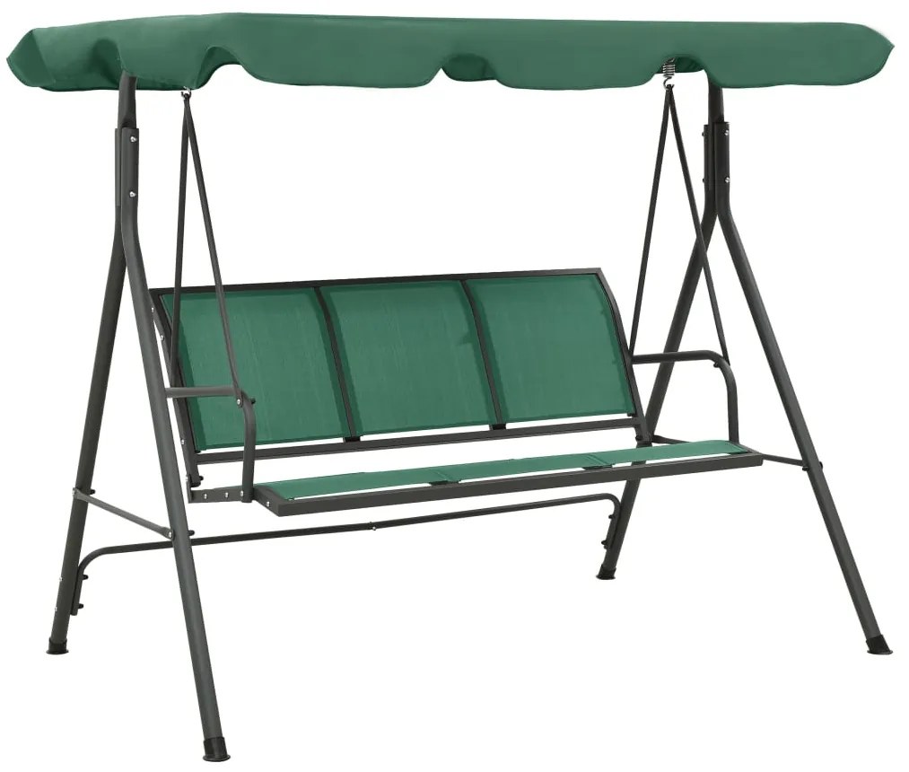 vidaXL Balansoar de grădină, verde, 170 cm, textilenă și oțel