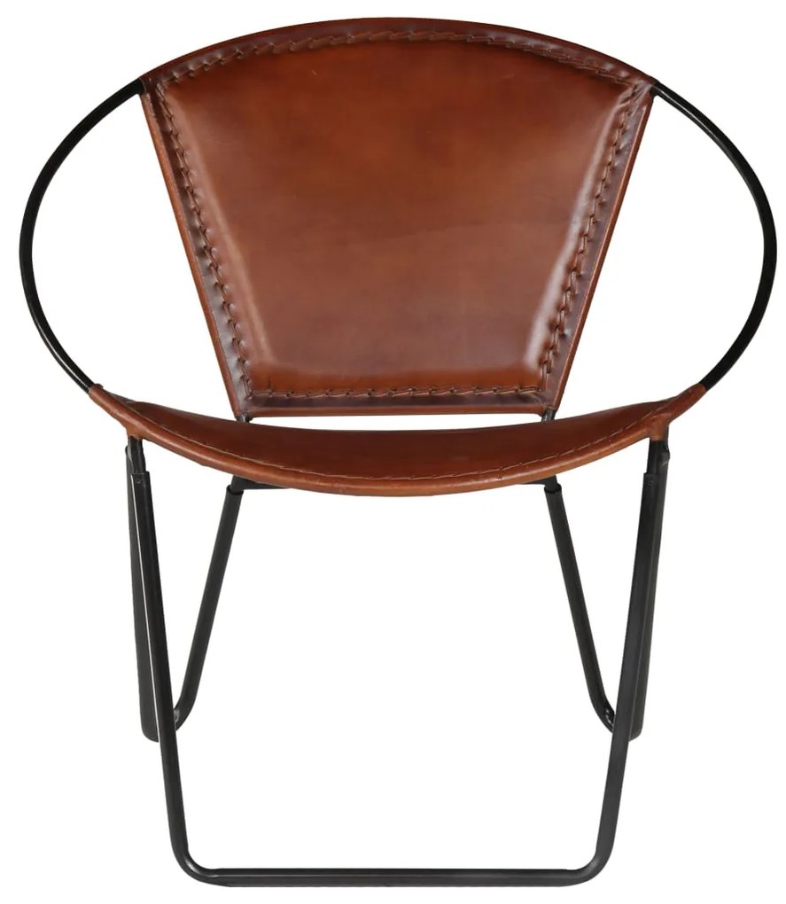 246367 vidaXL Scaun, maro, piele naturală