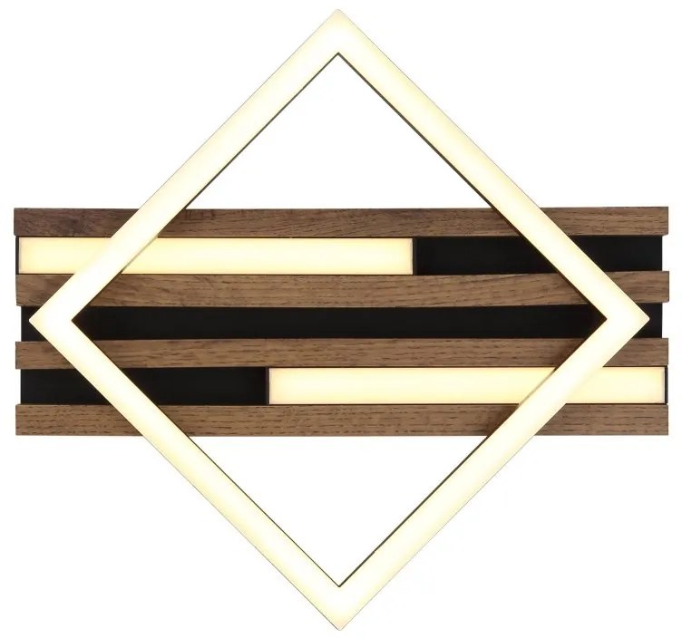 Plafoniera LED riflaj MDF cu efect de lemn OBRIEN