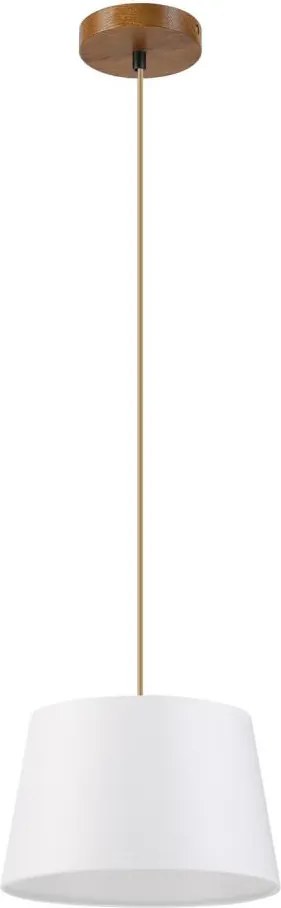 Lustră suspendată AIDA pe cablu, 1xE27/60W/230V, Ø 25 cm, stejar/maro/alb