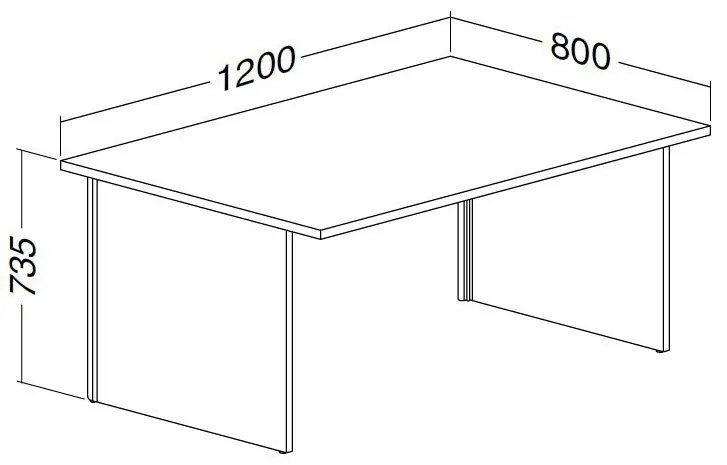 Masa ProOffice A 120 x 80 cm, nuc