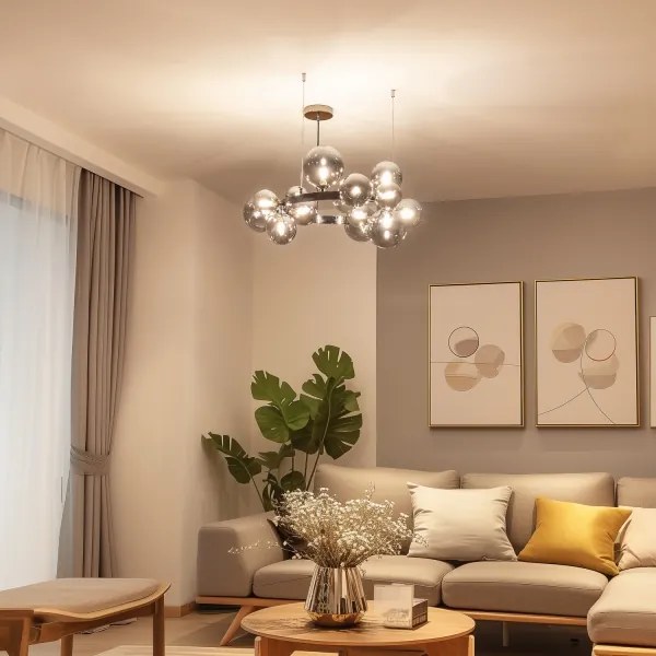 Lustră LED pe cablu Brilagi MILLA 15xG9/3W/230V crom lucios/fumuriu