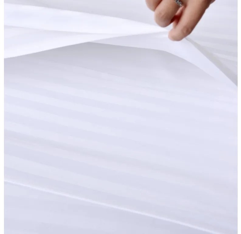 Lenjerie de hotel din microfibra JASMINE alba - dunga 2 cm Dimensiune lenjerie de pat: 70 x 90 cm | 140 x 220 cm