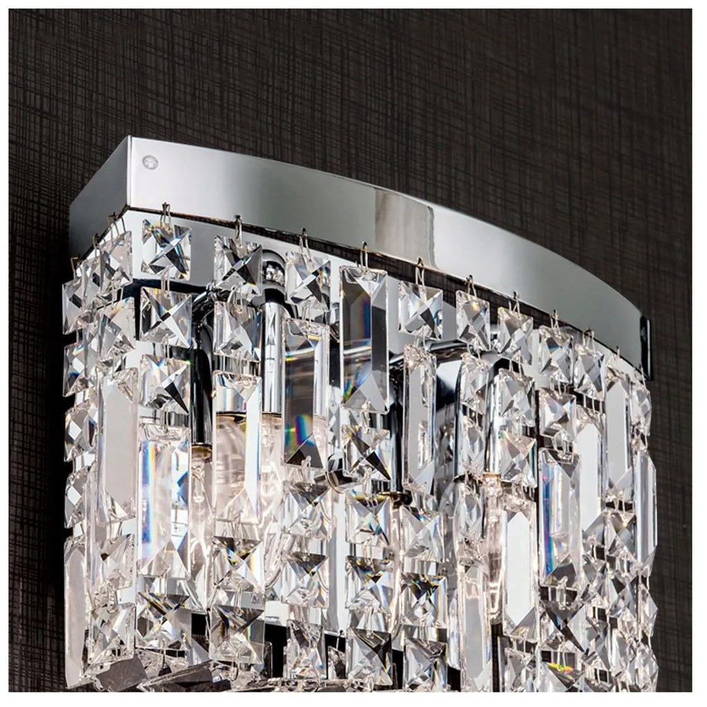 Aplica de perete cristal Asfour design modern de lux Ring round chrome plated