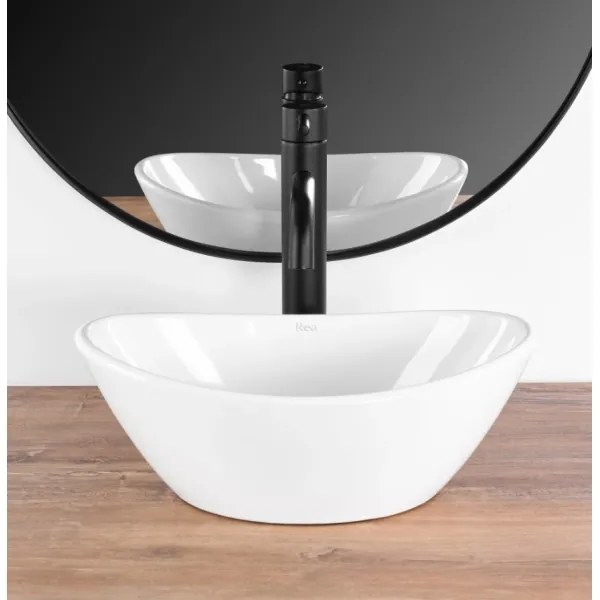 REA-U6803 - Lavoar KATE pentru blat 24,5x36,5 cm ceramică/alb lucios