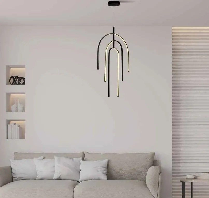 Lustra LED design modern Lora negru