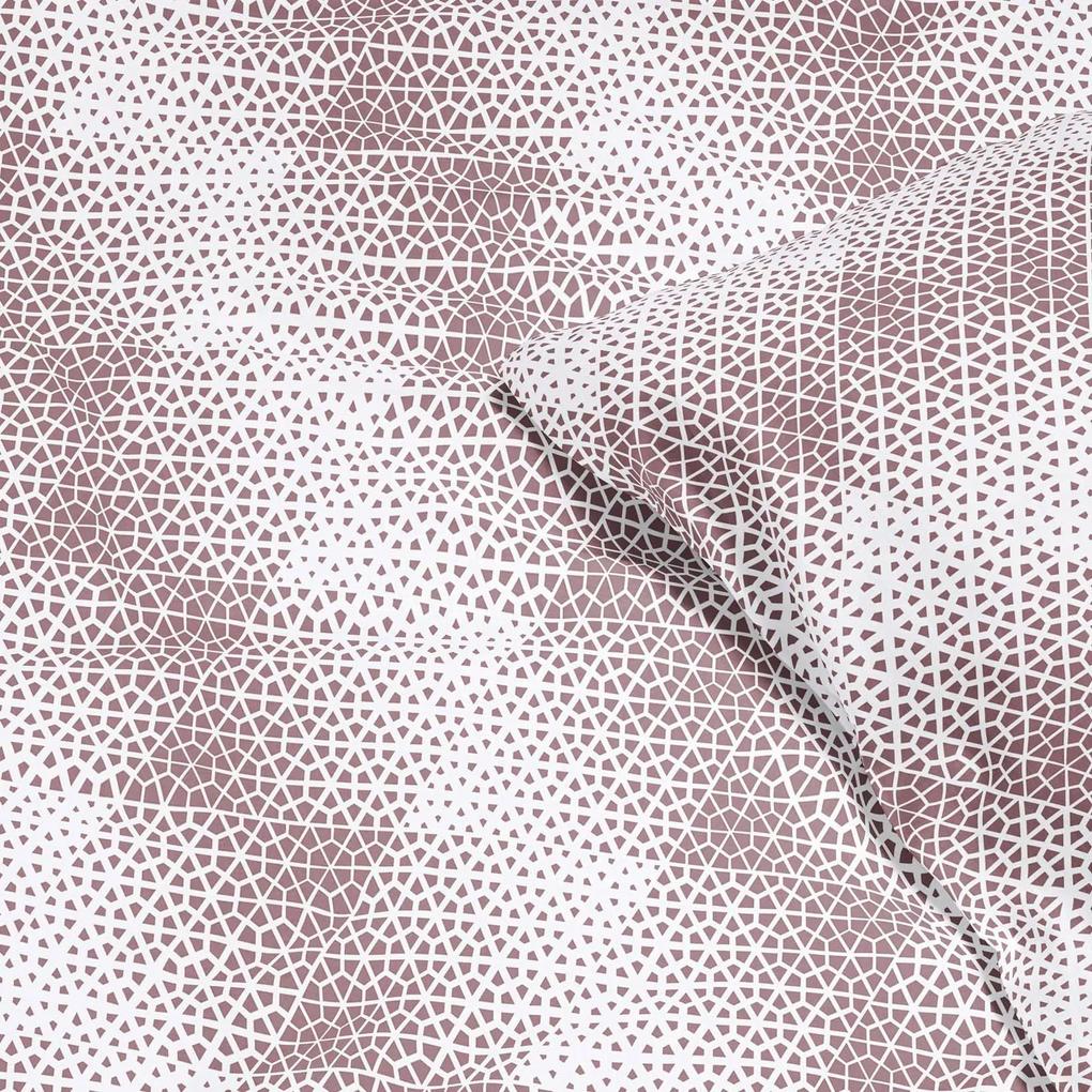 Goldea lenjerie de pat de lux din bumbac satinat - poligoane mov 140 x 220 și 50 x 70 cm