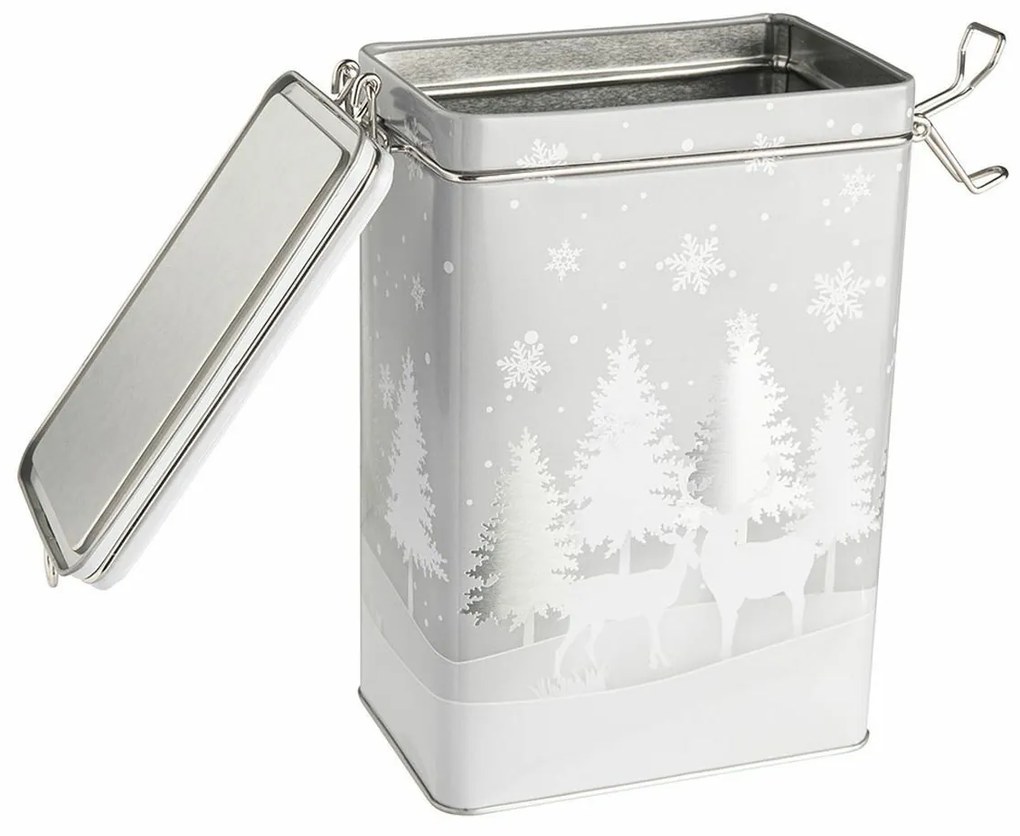 Doză de tablă de Crăciun Altom Silver Christmas tree, 12 x 8 x 19 cm
