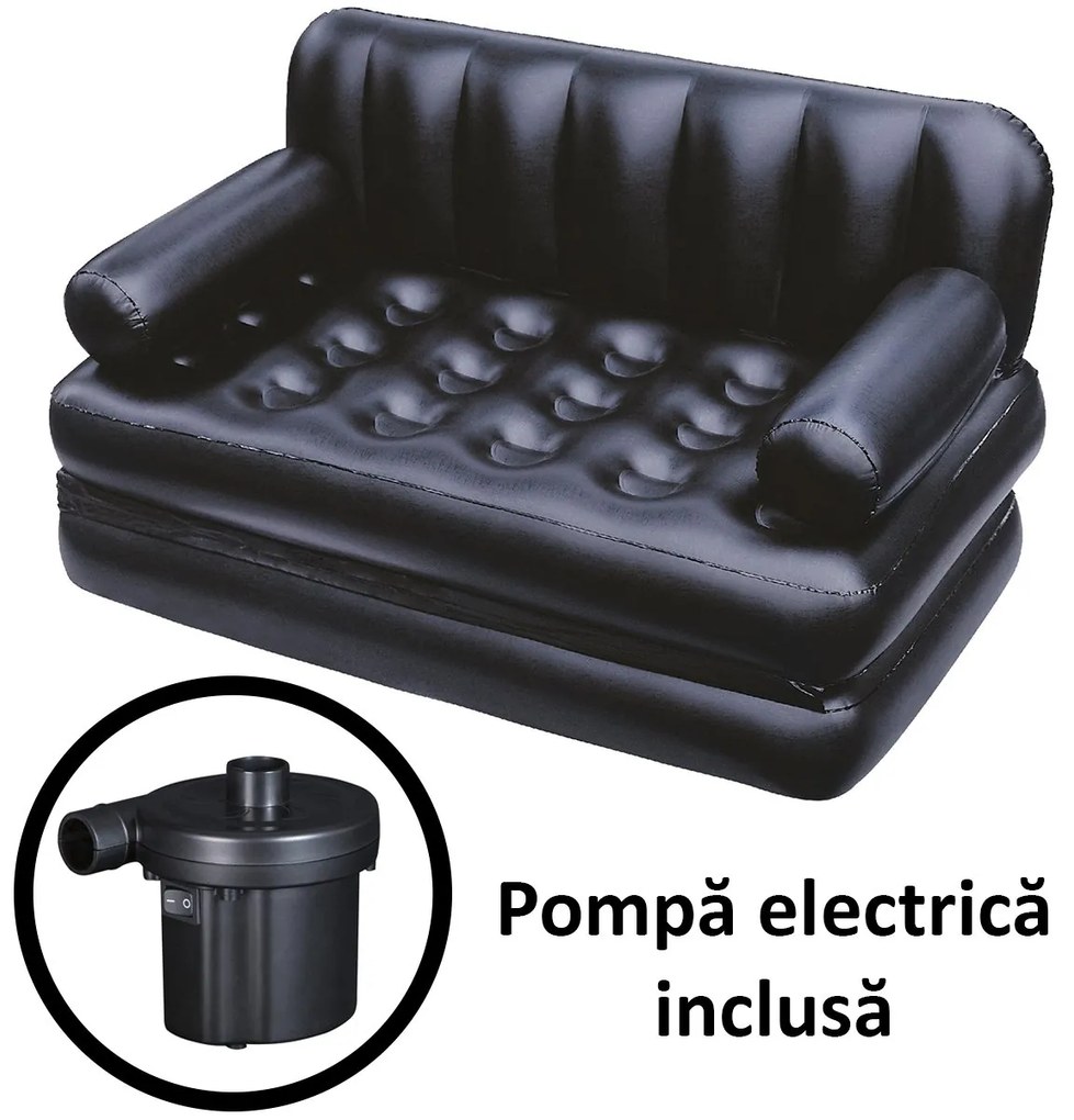 Canapea gonflabila Bestway, 2 locuri, cu pompa inclusa 186 x 145 x 64 cm