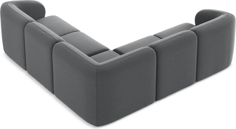 Colțar gri cu tapițerie din catifea Lani – Makamii