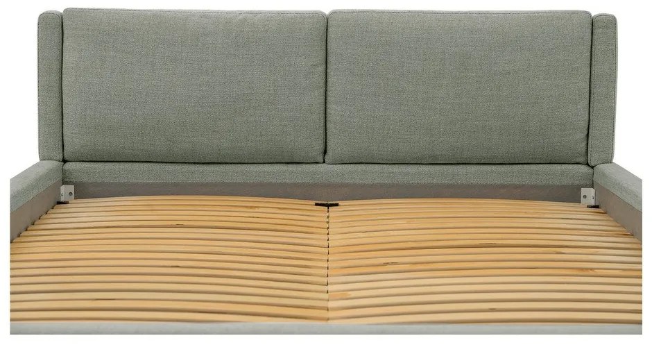 Pat matrimonial gri tapițat cu somieră 160x200 cm Dreamer – Scandic