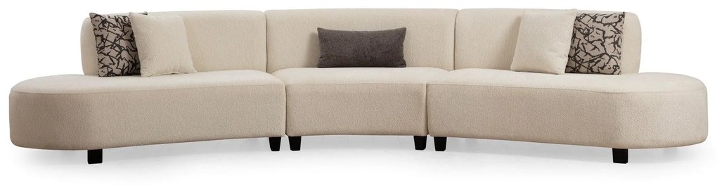 Coltar Pars Cream Semi Rotund , Crem, 390 x 70 x 100 cm