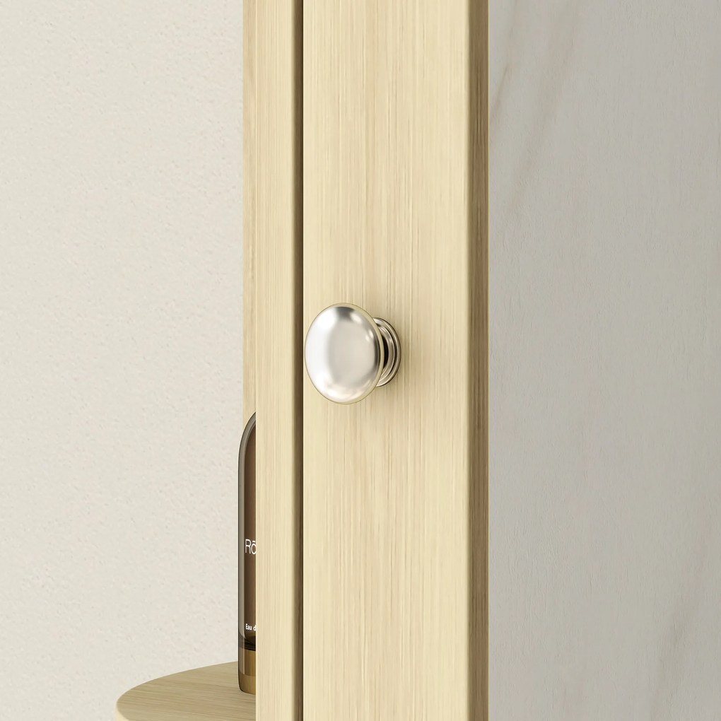 HOMCOM Dulap de baie cu oglindă Dulap de perete cu rafturi deschise 66x17x63 cm Natural | Aosom Romania