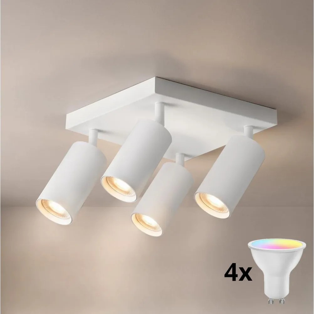 Brilagi - Spot LED RGBW reglabil SELE SQUARE 4xGU10/6,5W/230V alb