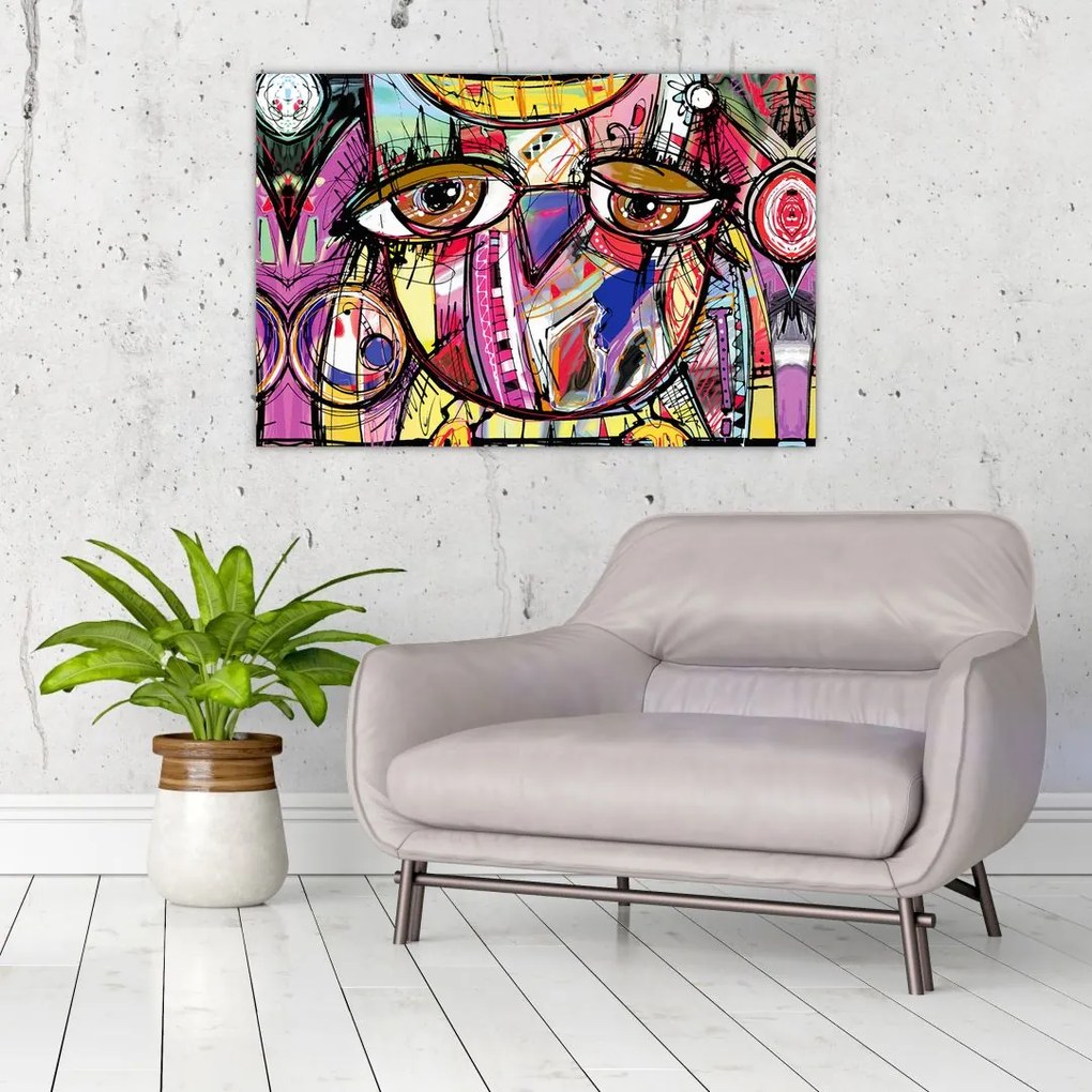 Tablou - Artă stradală - bufniță (90x60 cm)