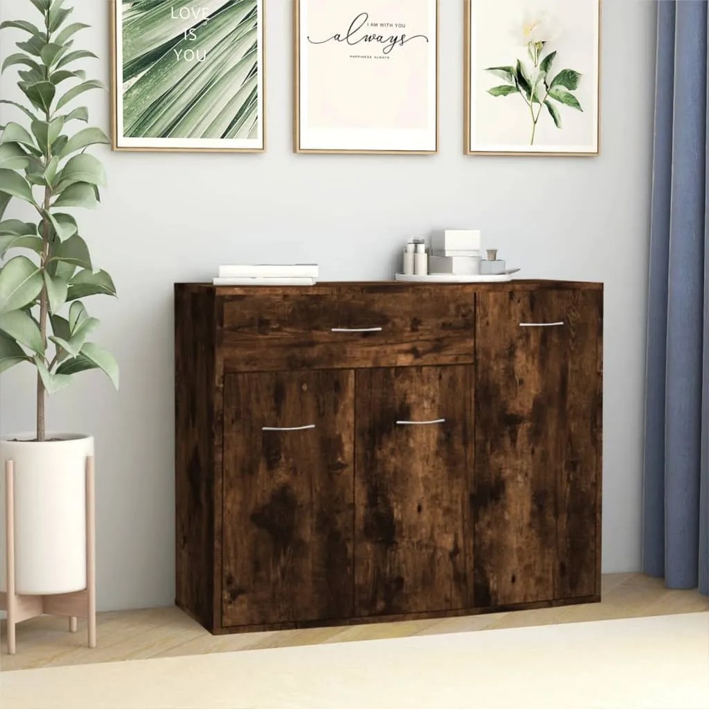 815366 vidaXL Servantă, stejar fumuriu, 88x30x70 cm, lemn prelucrat