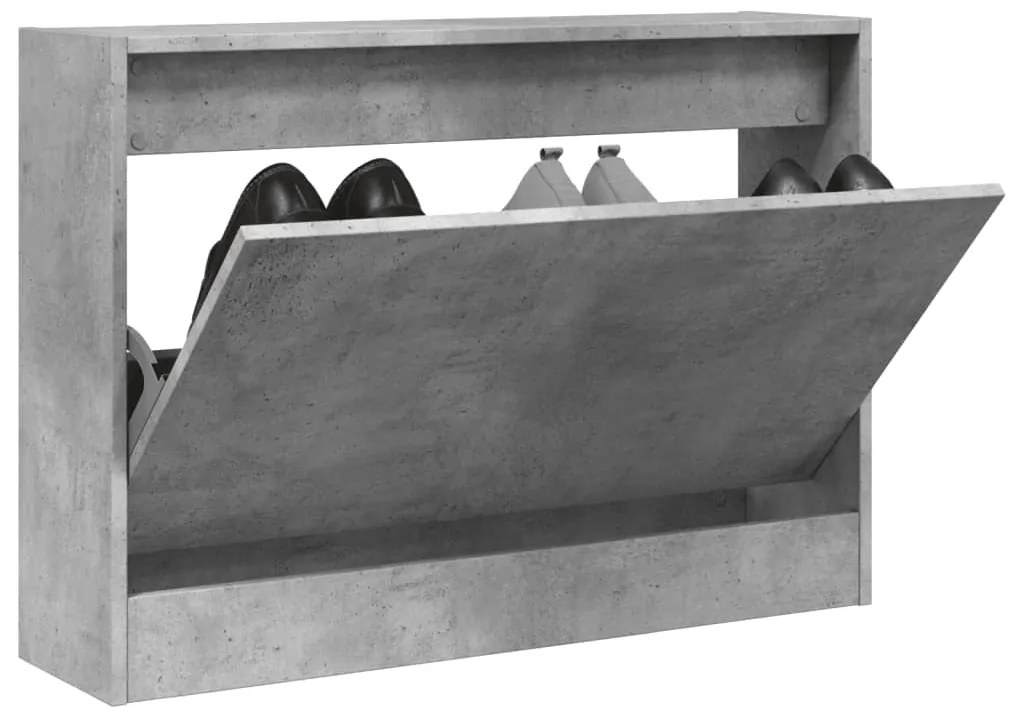 vidaXL Pantofar, gri beton, 80x21x57 cm, lemn prelucrat