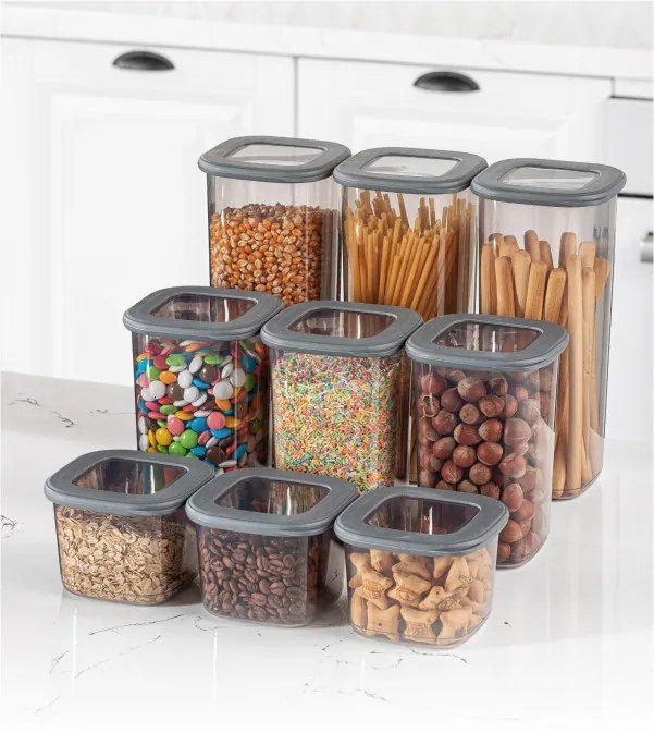 Set de Cutii pentru Depozitare, 9 Piese, Culoare Antracit, 964FRM1108