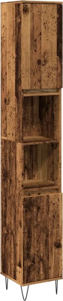 vidaXL Dulap de baie, lemn vechi, 30x30x190 cm, lemn prelucrat