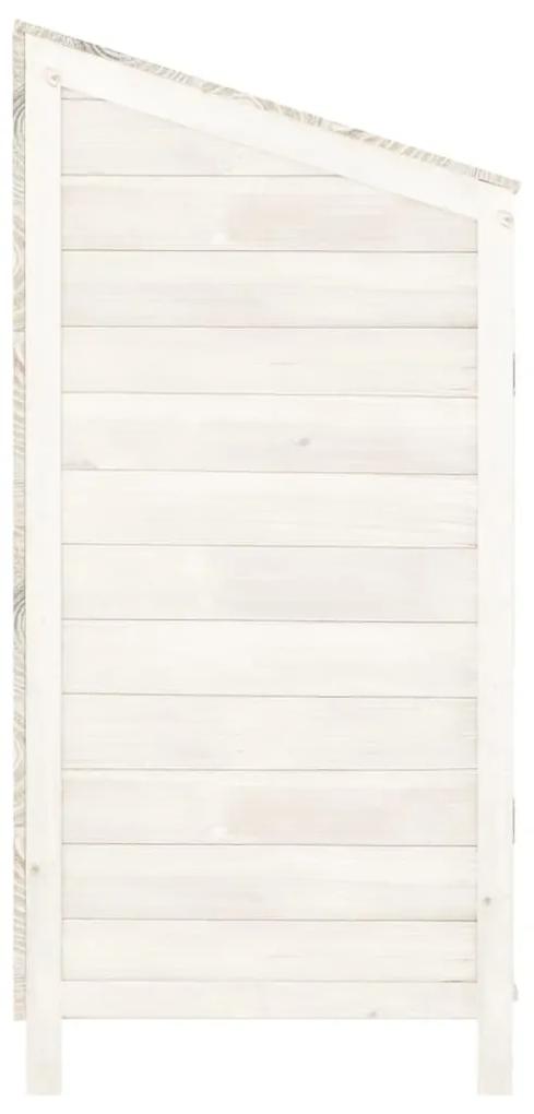 Sopron de gradina, alb, 102x52x112 cm, lemn masiv de brad Alb, 102 x 52 x 112 cm