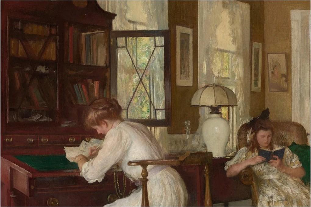 Tablou - Edmund Tarbell, Josephine and Mercie, reproducere (90x60 cm)