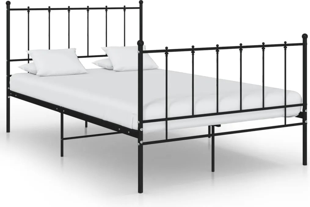 vidaXL Cadru de pat, negru, 120x200 cm, metal