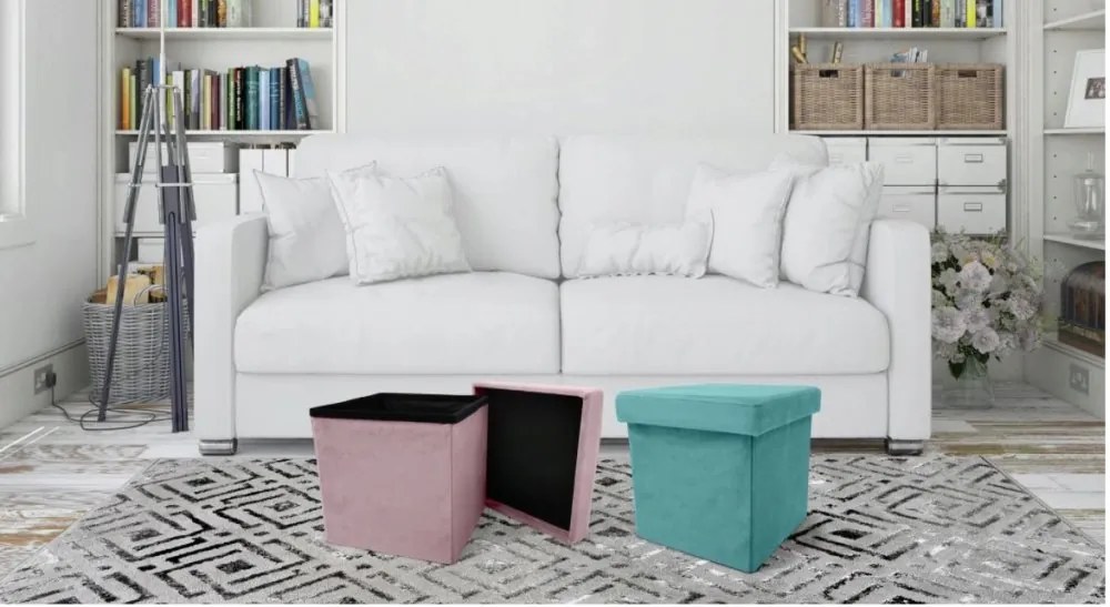 Taburet pliabil 30x30cm Perfect Light Grey
