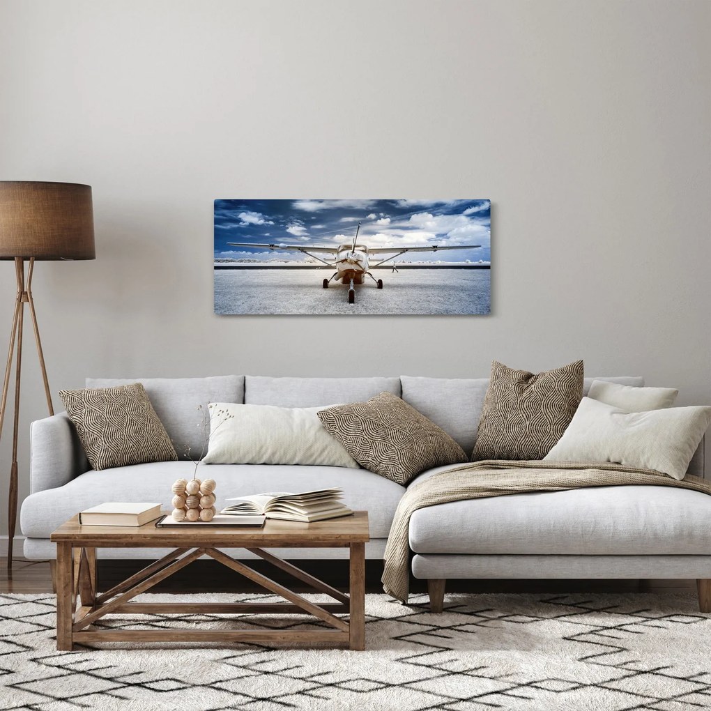 Tablou cu aeroplan cu motor (120x50 cm)