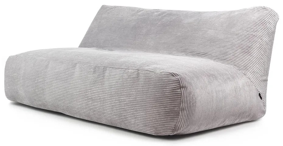 Fotoliu bean bag gri deschis cu tapițerie din catifea reiată Sofa Tube 190 – SLOWDOWN