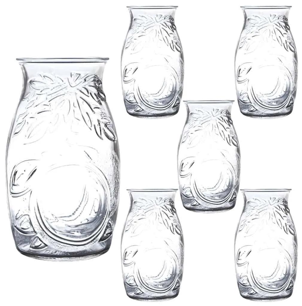 Set 6 pahare din sticla decorate in relief de 500 ml, Cesiro