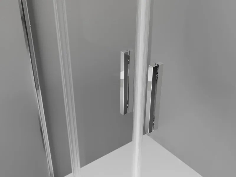 Mexen Exo-S Duo cabină de duș semicirculară asimetrică culisantă 90 x 80 cm, transparentă, crom - 8132-090-080-01-00