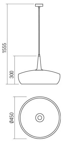 Redo 01-1615 - Lustră pe cablu AGADIR 1xE27/42W/230V