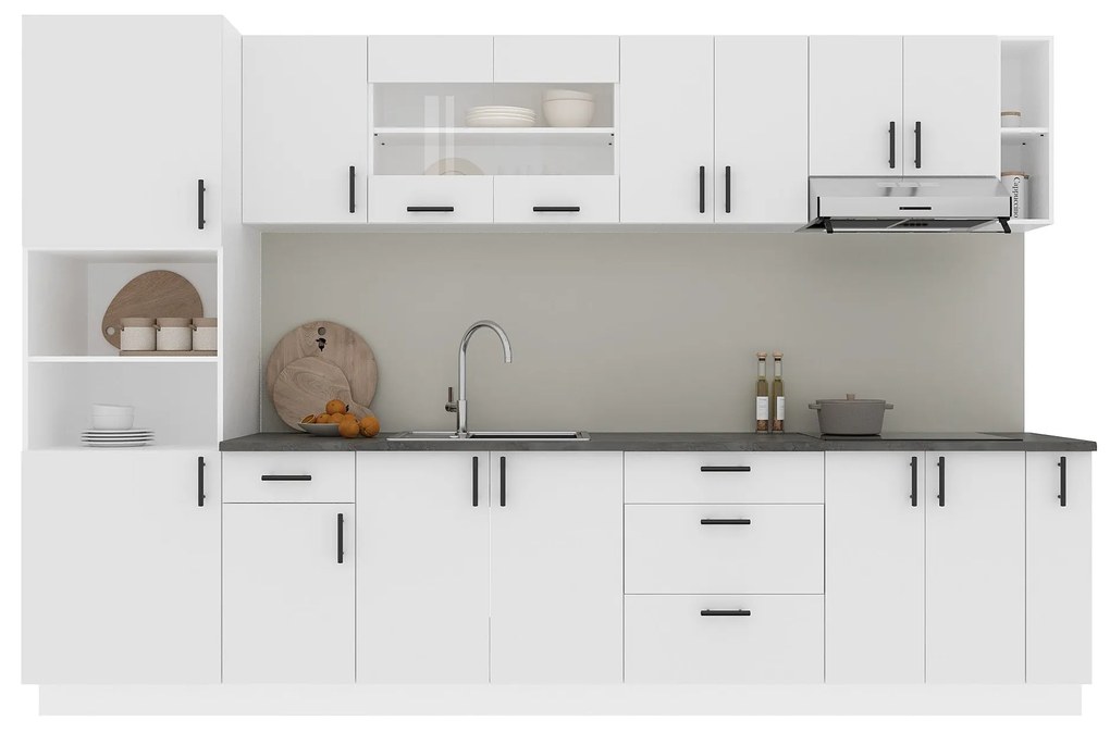 Set Bucatarie Karo V29, Alb, Blat Thermo 28 mm, L 320 cm