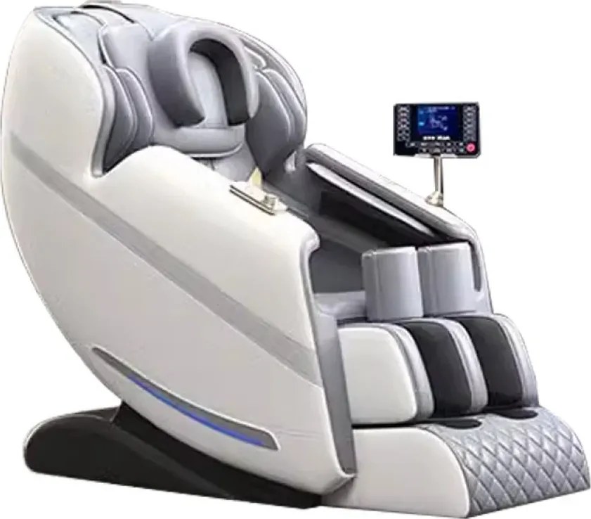 RESIGILAT- Fotoliu de masaj VETURIUS ULTRA PRO, Incalzire, Bluetooth, Display, Ecran tactil, Controler rapid cotiera, Zero Gravity, Boxe, Moduri Automate, Suport Picioare extensibil, Piele Ecologica Premium, Bej