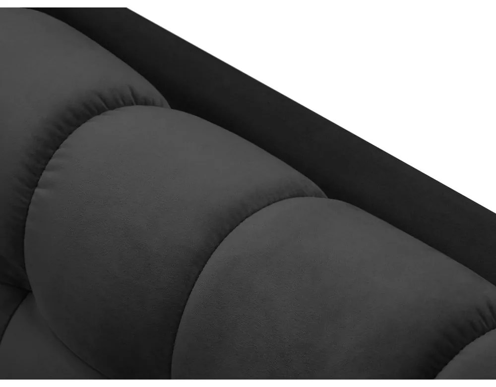 Colțar din catifea cu extensie pe partea dreaptă Cosmopolitan Design Bali, gri închis