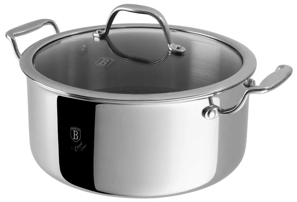 Oală inox antiaderentă 24 cm, 4.5 L Berlinger Haus BH 8509, Eternal Collection, cu strat durabil Eterna, curățare rapidă