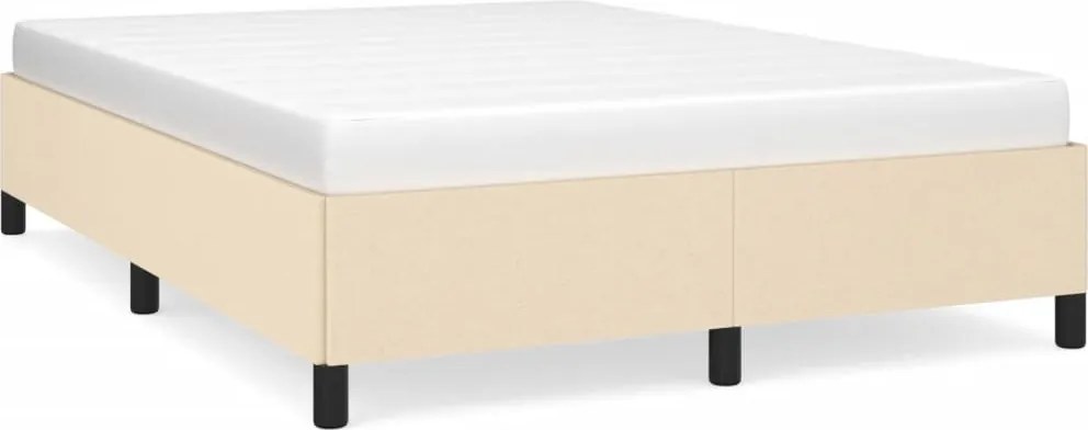 vidaXL Cadru de pat fără saltea, crem, 140x200 cm, textil