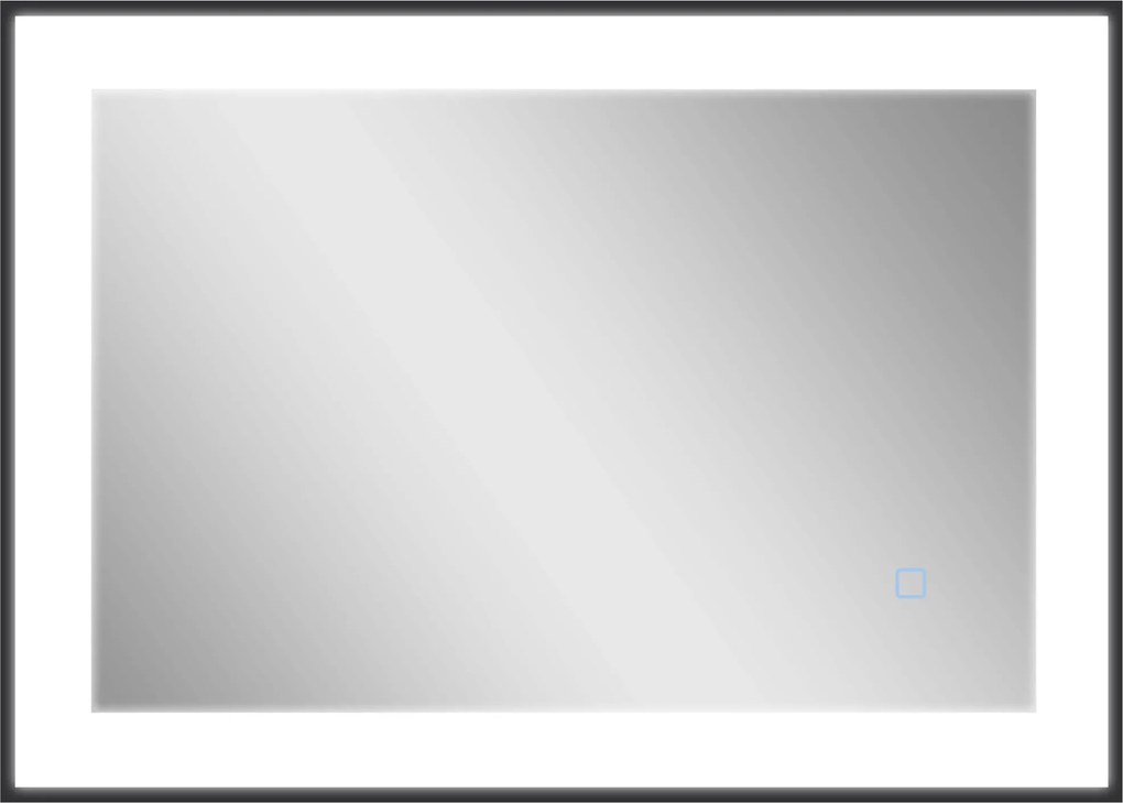 HOMCOM Oglinda LED pentru Baie cu 3 Temperaturi și Lumină cu Intensitate Reglabilă, 70x3x50 cm, Negru | Aosom Romania