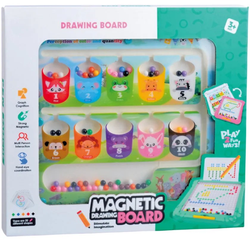 TABLITA DE DESEN 2 IN 1 CU MAGNETI - CULORI SI NUMERE - BUFNITEL (CH1152)