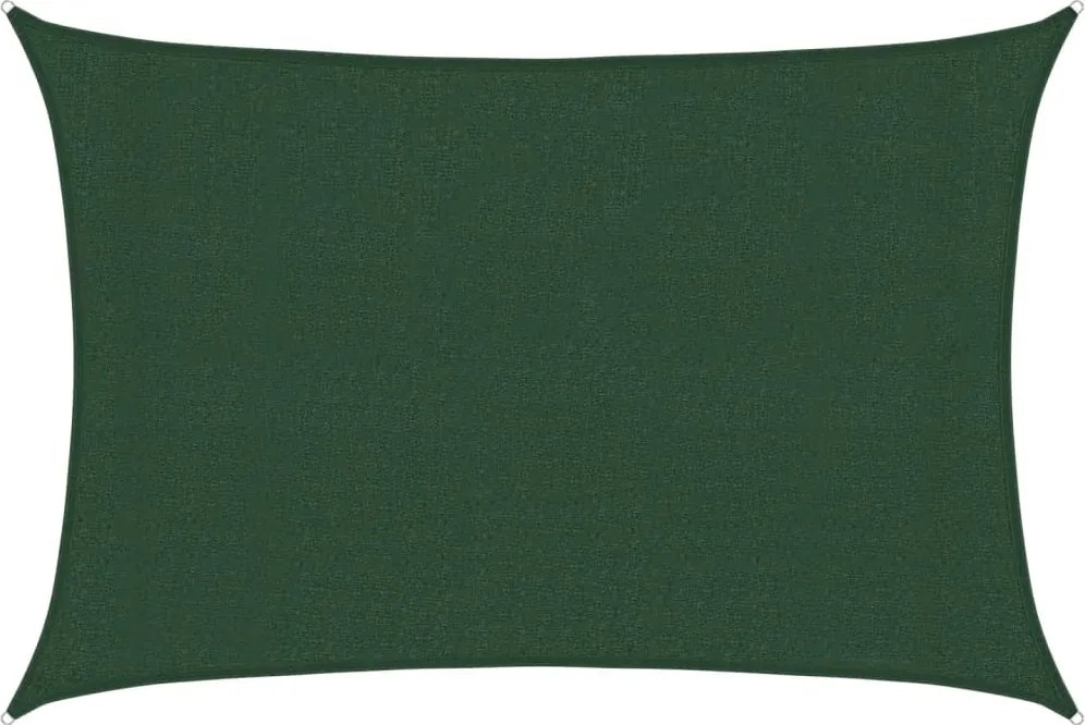 vidaXL Pânză parasolar, verde închis, 3x5 m, HDPE, 160 g / m²