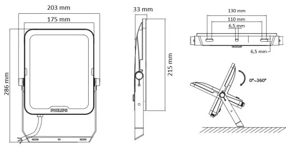Proiector LED Philips LEDINAIRE ALL-IN LED/70W/230V 3000/4000/6500K IP65