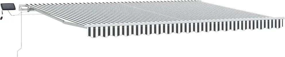 vidaXL Copertină retractabilă manual cu LED, antracit/alb, 450x300 cm